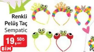 SEMPATİC RENKLİ  PELÜŞ TAÇ